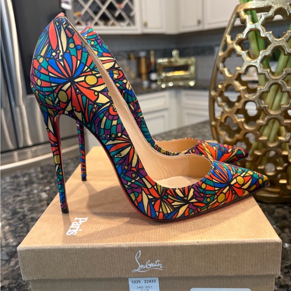 Christian Louboutin Shoes - Christian Louboutin So Kate Multicolor Stiletto Satin Heels Like New